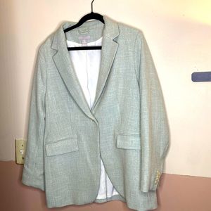 One button tweed blazer